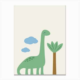 Dinosaur And Tree Canvas Print