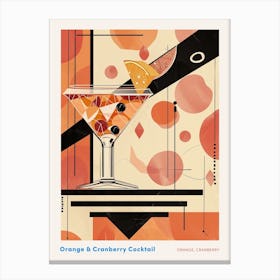 Art Deco Fruity Orange & Cranberry Cocktail 2 Poster Canvas Print