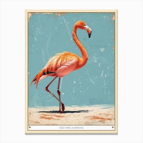 Greater Flamingo East Africa Kenya Tropical Illustration 5 Poster Canvas Print