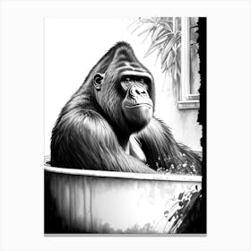 Gorilla In Bath Tub Gorillas Graffiti Style 1 Canvas Print