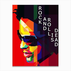 Lenny Kravitz Rock And Roll Is Dead Art WPAP Canvas Print
