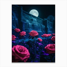 Roses At Night Canvas Print