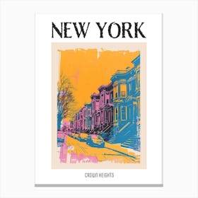 Crown Heights New York Colourful Silkscreen Illustration 1 Poster Canvas Print