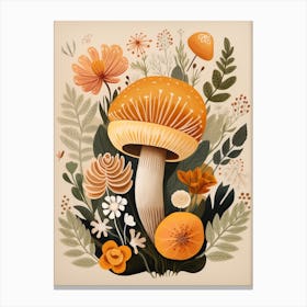 Fall Mushroom Illustration 3 Canvas Print