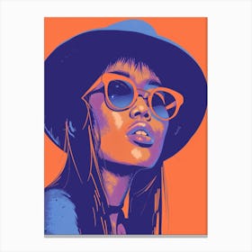 Portrait Of A Woman In Sunglasses 2 Canvas Print