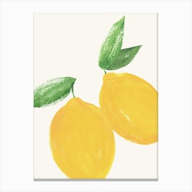 Lemon Big Citrus Summer Fruit Watercolor Painting Minimalist Kitchen Print Canvas Print