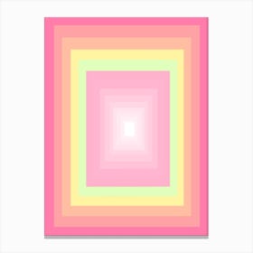 Pastel Rainbow Geometric Shapes Canvas Print