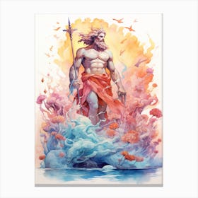 Watercolour Poseidon Canvas Print