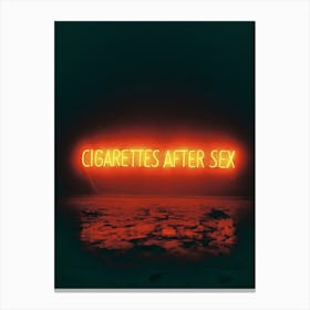 Red Neon Light Cigarettes After Sex Canvas Print