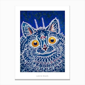 A Cat In Gothic Style, Louis Wain Poster Canvas Print