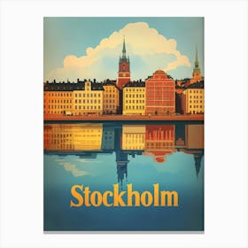 Aihrgdesign A Vintage Travel Poster Of Stockholm Canvas Print