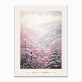 Dreamy Winter National Park Poster  Great Smoky Mountains Nationial Park United States 1 Canvas Print