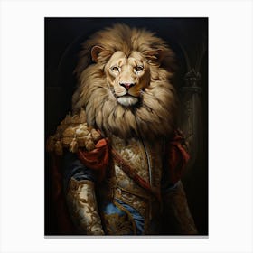 Lion Art Painting Baroque 3 Canvas Print