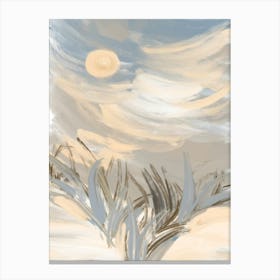 Moon In The Sky Pastel Abstract Canvas Print