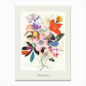 Bergamot 2 Collage Flower Bouquet Poster Canvas Print