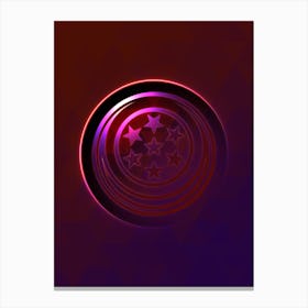 Geometric Neon Glyph on Jewel Tone Triangle Pattern 079 Canvas Print
