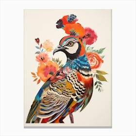 Bird With A Flower Crown Pheasant 6 Canvas Print