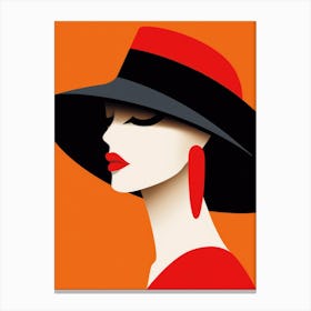 Portrait Of A Woman In A Hat 6 Canvas Print