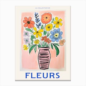 French Flower Poster Flax Flower 2 Canvas Print