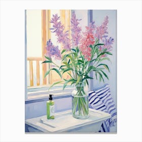 A Vase With Lavender, Flower Bouquet 4 Canvas Print