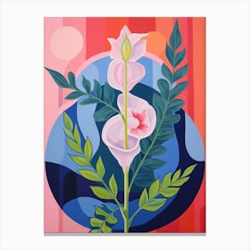 Snapdragon Flower 6 Hilma Af Klint Inspired Pastel Flower Painting Canvas Print