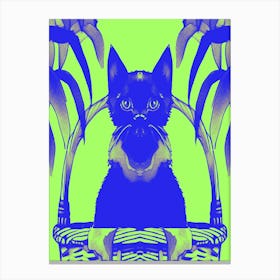 Cats Meow Bright Green 2 Canvas Print