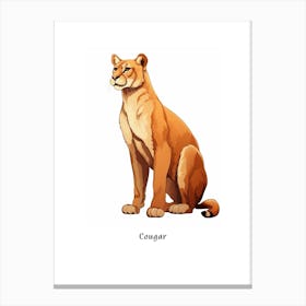 Cougar Kids Animal Poster Canvas Print