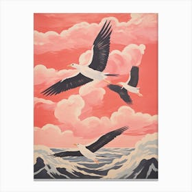Vintage Japanese Inspired Bird Print Albatross 4 Canvas Print