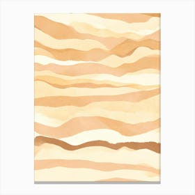 Beige Stripes brown watercolor 1 Canvas Print