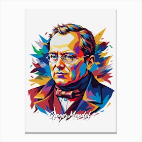 Gregor Mendel 01 Portrait WPAP Pop Art Canvas Print