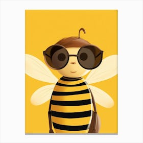 Little Honey Bee 1 Wearing Sunglasses Canvas Print