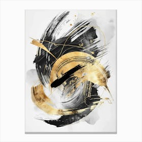 Abstract Gold And Black Painting 31 Canvas Print