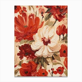Red Flower Impressionist Painting 8 Canvas Print