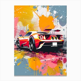 Fast car watercolor Canvas Print