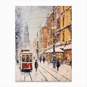 Vintage Winter Painting Vienna Austria 2 Canvas Print
