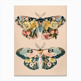 Luminous Butterflies William Morris Style 3 Canvas Print