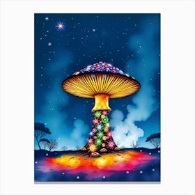 Mushroom In The Night Sky 1 Canvas Print