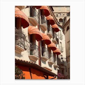 Balconies In Rome Canvas Print