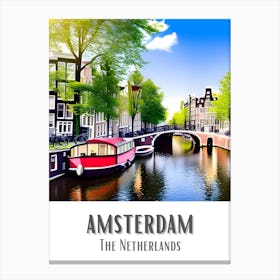 Amsterdam Colorful Cityscape 2 Canvas Print