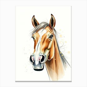 Horse Head Watercolor Canvas Print