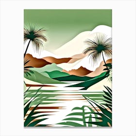 Landscape With Palm Trees Canvas Print