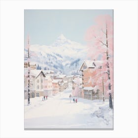 Dreamy Winter Painting St Moritz Switzerland 3 Canvas Print