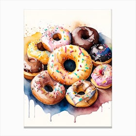 A Buffet Of Donuts Cute Neon 5 Canvas Print