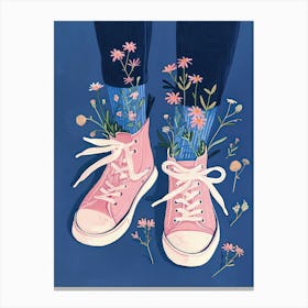 Pink Shoes And Wild Flowers 8 Canvas Print