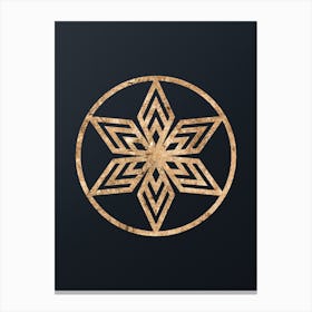 Abstract Geometric Gold Glyph on Dark Teal n.0057 Canvas Print