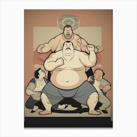 Sumo Wrestlers Japanese 8 Canvas Print