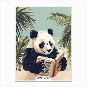 Giant Panda Reading Poster 1 Canvas Print