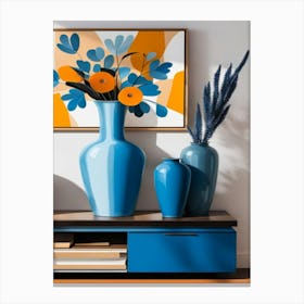 Blue Vases 1 Canvas Print