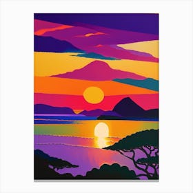 Rainbow Geometric Sunset Canvas Print