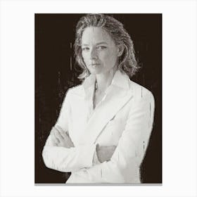 Jodie Foster Painted Canvas Print
